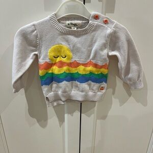 Bonnie mob 6-12m organic cotton Sweater with Rainbow Design